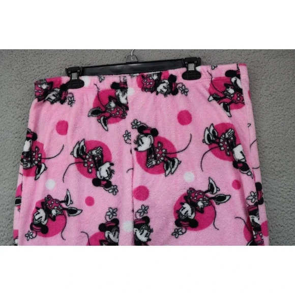 Disney Pink Plush Minnie Mouse Fleece Pajama Set-Size XL - Picture 12 of 12